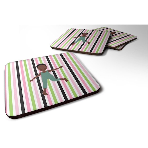 Carolines Treasures Dancer Bikatard African American Foam Coaster, Set of 4 - BB5184FC