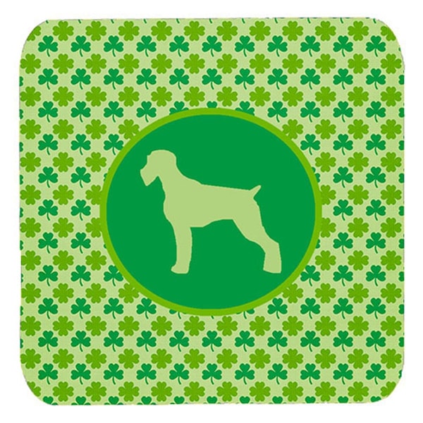Carolines Treasures German Wirehaired Pointer Lucky Shamrock Foam Coasters- Set of 4 - SDK1036-C-FC