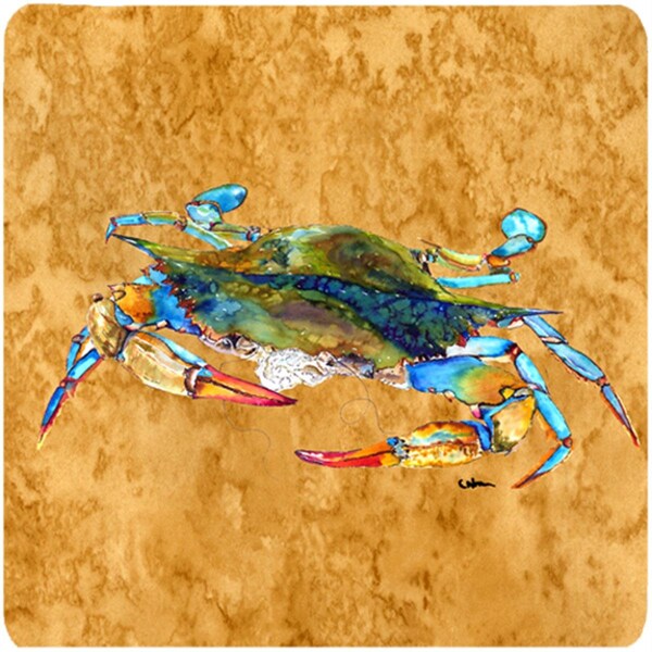 Carolines Treasures Crab Foam Coasters - Set of 4- 3.5 x 3.5 In. - 8655FC