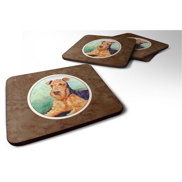 Carolines Treasures Airedale Terrier Foam Coaster, 3.5 x 0.25 x 3.5 in. - Set of 4 - 7239FC