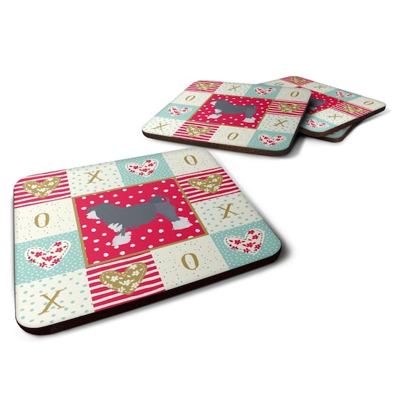 Carolines Treasures 3.5 x 3.5 in. Lowchen Little Lion Dog No.1 Love Foam Coaster, 4PK - CK5858FC