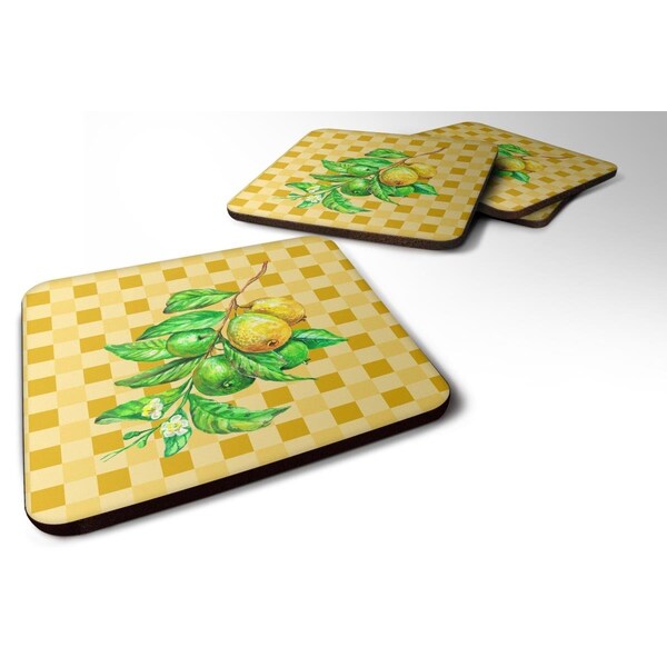Carolines Treasures Guavas Branch on Basketweave Foam Coasters - Set of 4 - BB7228FC