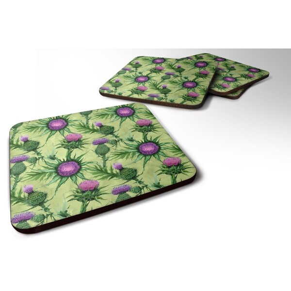 Carolines Treasures Thistle Foam Coasters - Set of 4 - CK1699FC