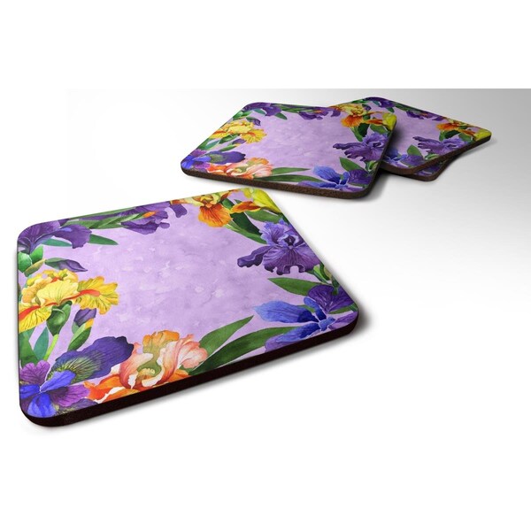 Carolines Treasures Irises Foam Coasters - Set of 4 - CK1697FC