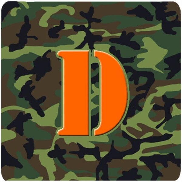 Carolines Treasures Carolines Treasures CJ1030-DFC Monogram - Camo Green Foam Coasters; Initial Letter D - Set 4; 3.5 x 3.5 In. - CJ1030-DFC