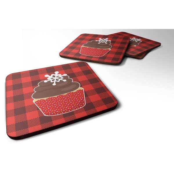 Carolines Treasures Christmas Cupcake Foam Coasters - Set of 4 - BB6817FC