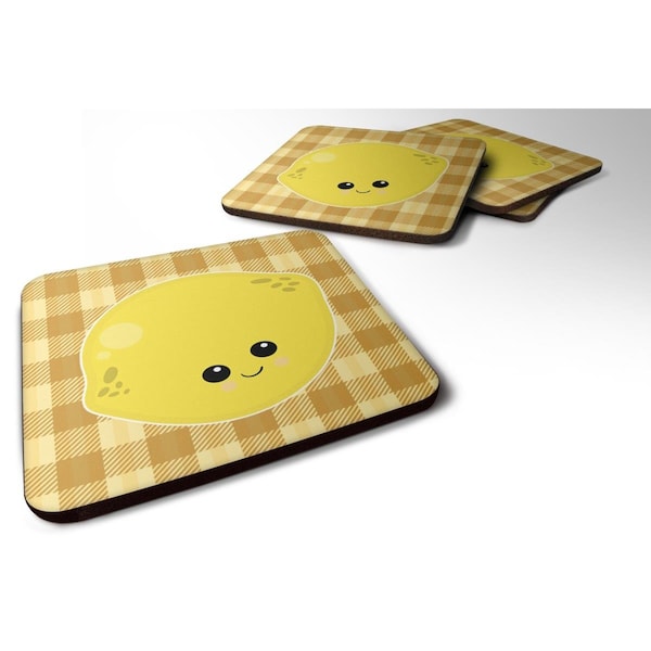 Carolines Treasures Lemon Face Foam Coasters - Set of 4 - BB6990FC