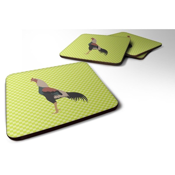 Carolines Treasures Kulang Chicken Green Foam Coaster, Set of 4 - BB7664FC