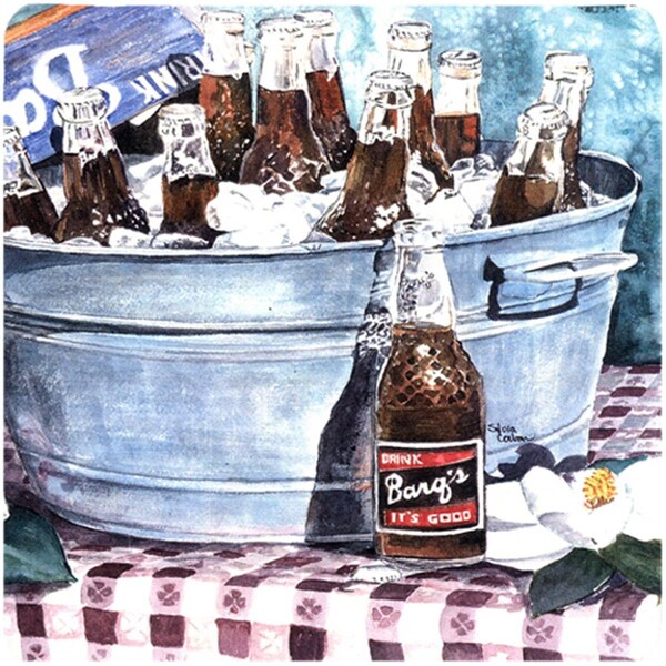 Carolines Treasures 3.5 x 3.5 in. Barqs and old washtub Foam Coasters- Set of 4 - 1003FC