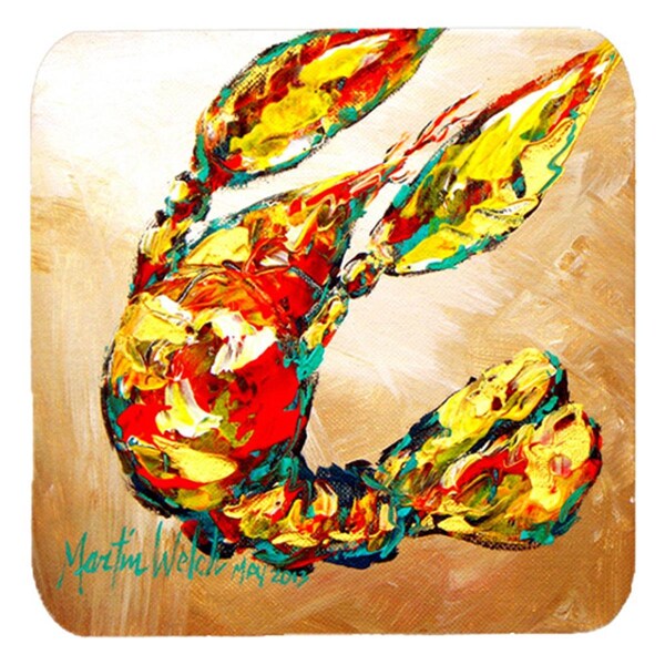 Carolines Treasures Crawfish Tanya Foam Coasters- Set of 4 - MW1062FC