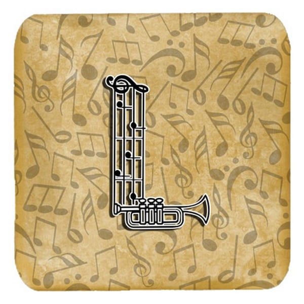Carolines Treasures Letter L Musical Instrument Alphabet Foam Coasters- Set of 4 - CJ2004-LFC