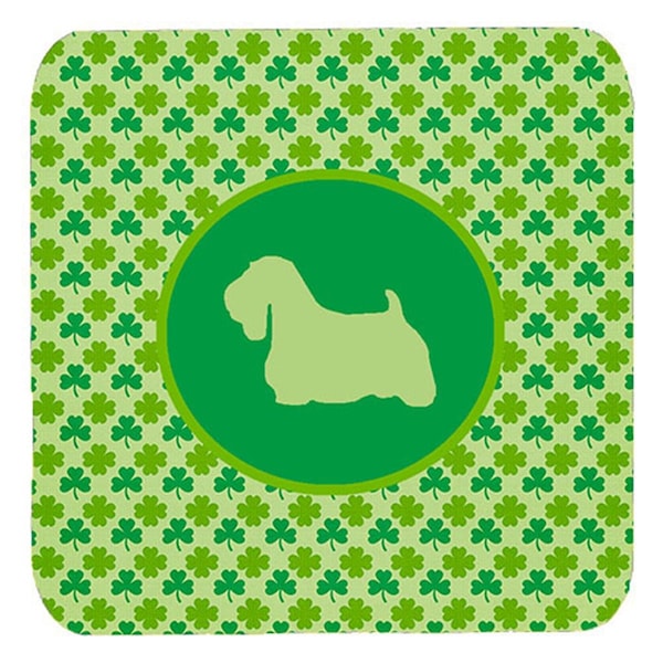 Carolines Treasures Sealyham Terrier Lucky Shamrock Foam Coasters- Set of 4 - SDK1055-C-FC