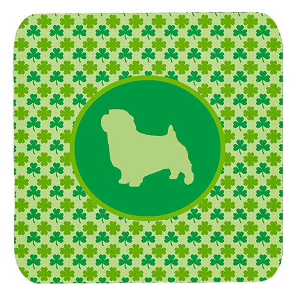 Carolines Treasures Norfolk Terrier Lucky Shamrock Foam Coasters- Set of 4 - SDK1047-C-FC