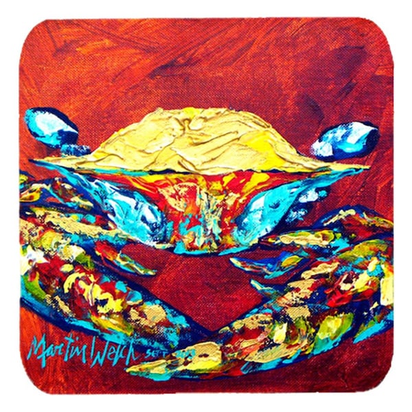 Carolines Treasures Crab Wrinkles Foam Coasters- Set of 4 - MW1081FC