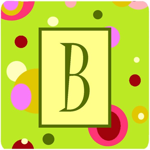 Carolines Treasures Monogram - Green Foam Coasters Initial Letter B- Set of 4 - CJ1010-BFC
