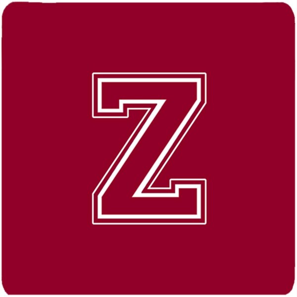 Carolines Treasures Set of 4 Monogram - Maroon and White Foam Coasters Initial Letter Z - CJ1032-ZFC