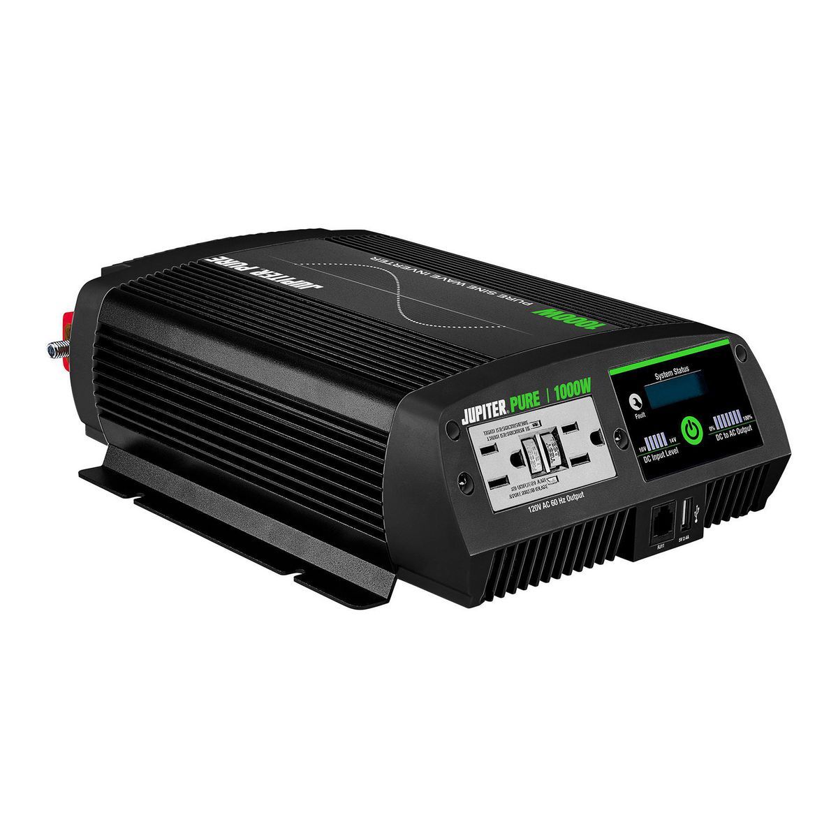 Inversor de corriente de onda sinusoidal pura Jupiter Pure 1000 Watts Continuos/2000 Watts Pico - 57273.