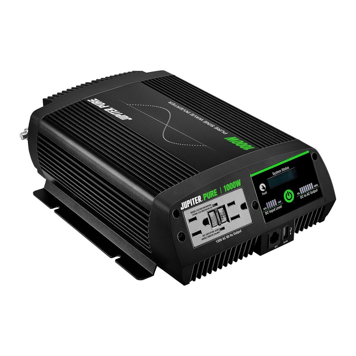 Inversor de corriente de onda sinusoidal pura Jupiter Pure 1000 Watts Continuos/2000 Watts Pico - 57273.