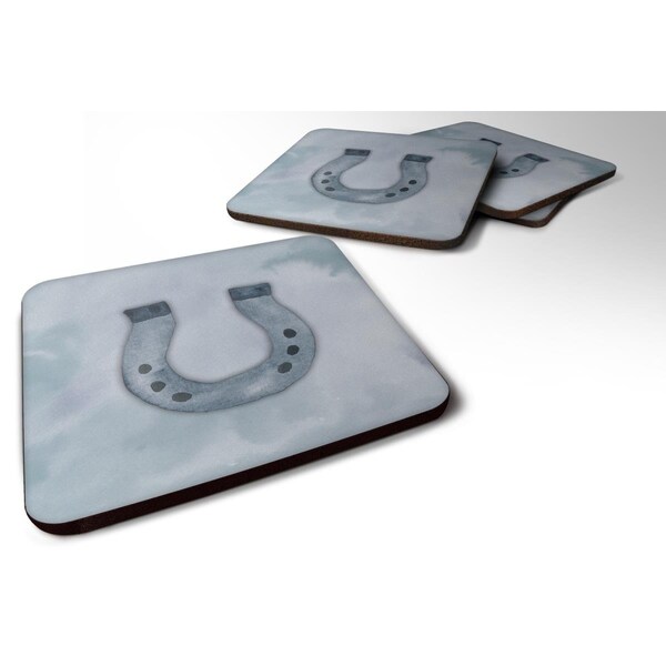 Carolines Treasures Horseshoe Watercolor Foam Coasters - Set of 4 - BB7370FC