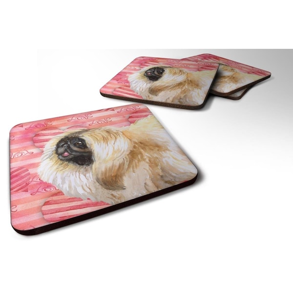 Carolines Treasures Pekingese Love Foam Coaster - Set of 4 - BB9768FC