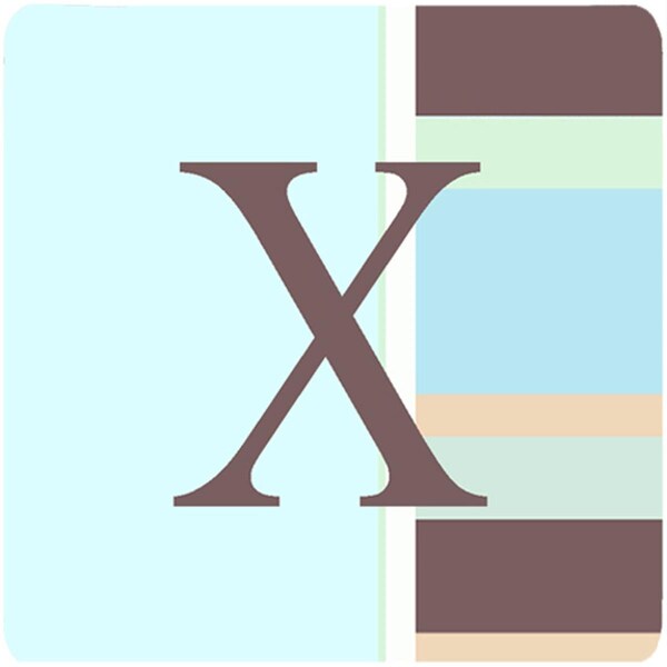 Carolines Treasures Monogram - Blue Stripes Foam Coasters Initial Letter x- Set of 4 - CJ1003-XFC