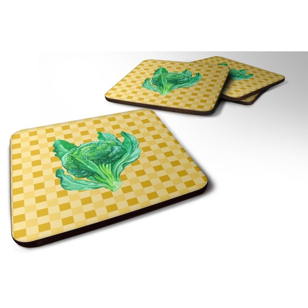 Carolines Treasures Broccoli on Basketweave Foam Coasters - Set of 4 - BB7186FC