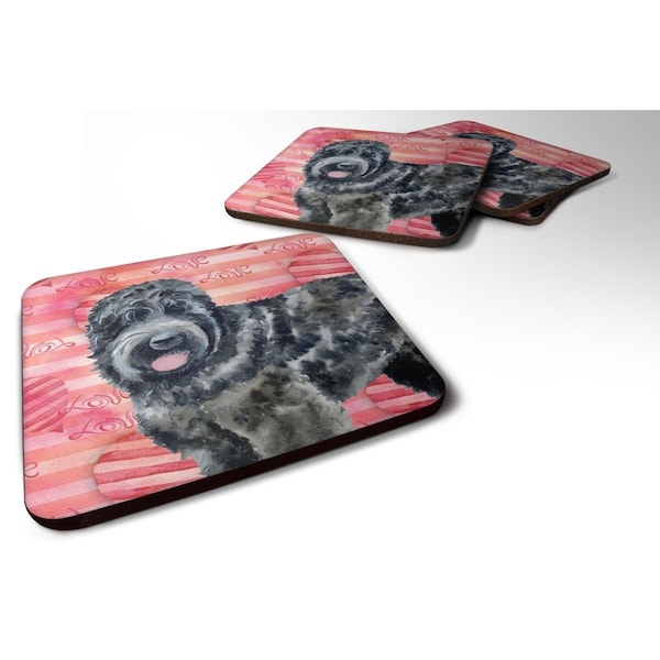 Carolines Treasures Black Russian Terrier Love Foam Coaster - Set of 4 - BB9764FC