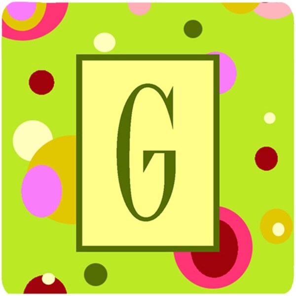 Carolines Treasures Monogram - Green Foam Coasters Initial Letter G- Set of 4 - CJ1010-GFC