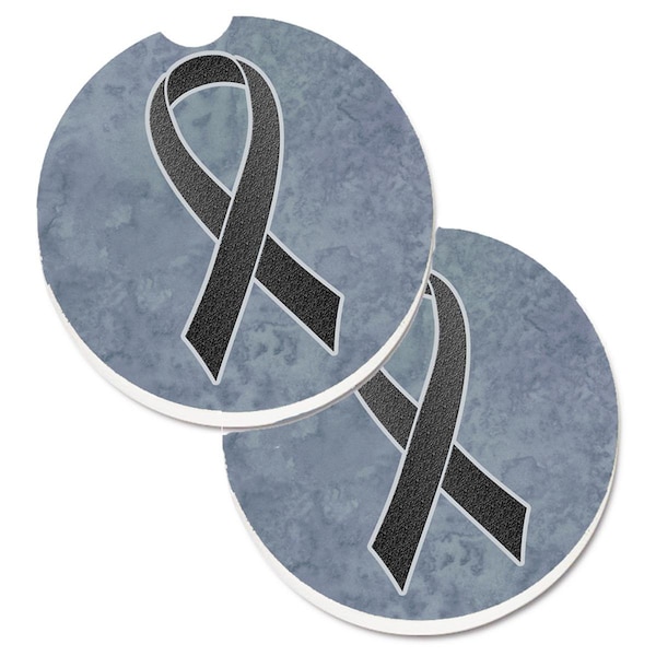 Carolines Treasures Black Ribbon for Melanoma Cancer Awareness Cup Holder Car Coaster, 2PK - AN1216CARC