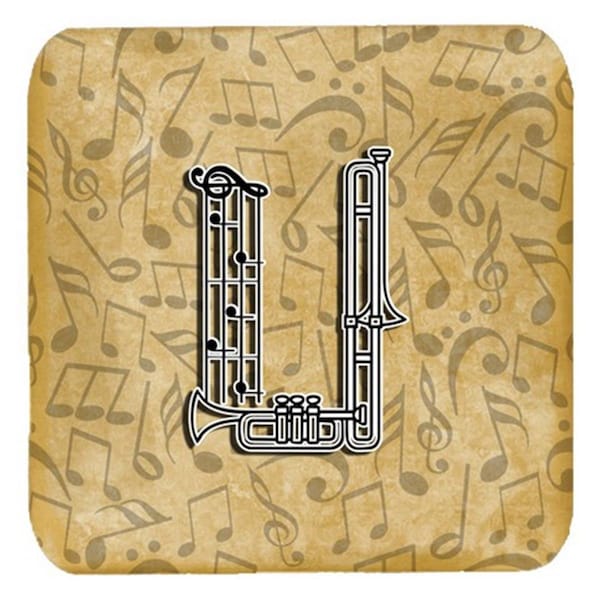 Carolines Treasures Letter U Musical Instrument Alphabet Foam Coasters- Set of 4 - CJ2004-UFC