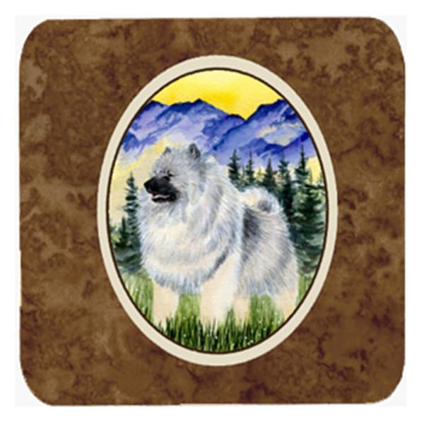 Carolines Treasures Keeshond Foam Coasters - Set of 4- 3.5 x 3.5 In. - SS8323FC