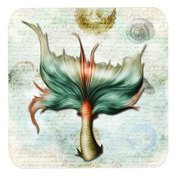 Carolines Treasures Carolines Treasures SB3039FC Mermaids And Mermen Mermaid Tail Foam Coasters - Set Of 4; 3.5 x 3.5 In. - SB3039FC