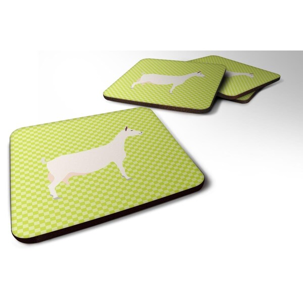 Carolines Treasures Saanen Goat Green Foam Coaster, Set of 4 - BB7715FC