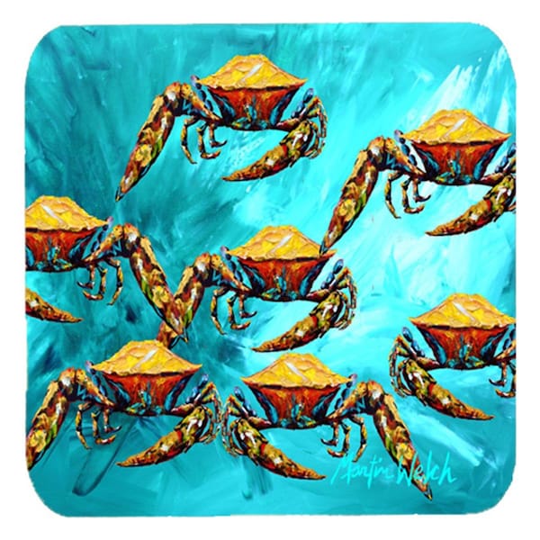Carolines Treasures Crab Lotta Crabs Foam Coasters- Set of 4 - MW1140FC