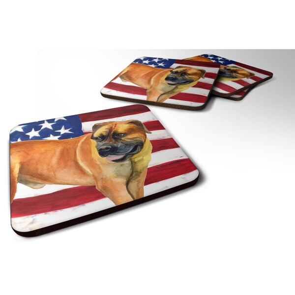 Carolines Treasures Boerboel Mastiff Patriotic Foam Coaster, 3.5 x 3.5 in. - Set of 4 - BB9646FC