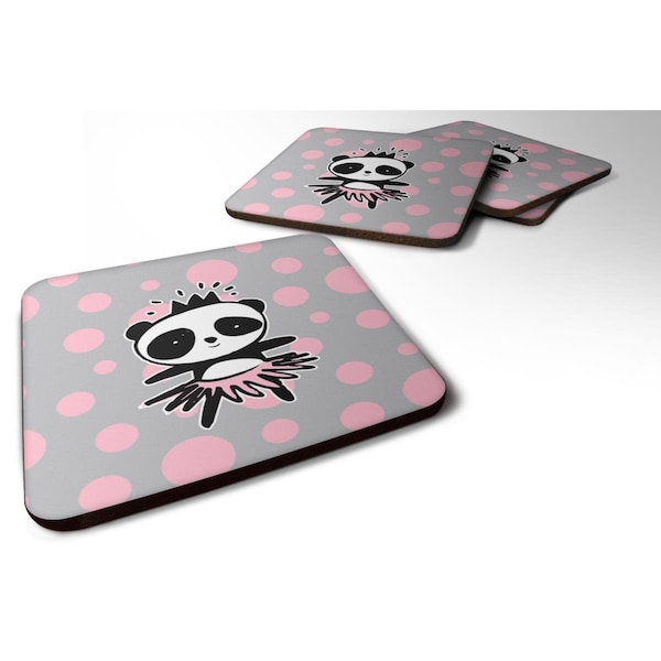 Carolines Treasures Panda Bear Ballerina Foam Coasters - Set of 4 - BB7035FC