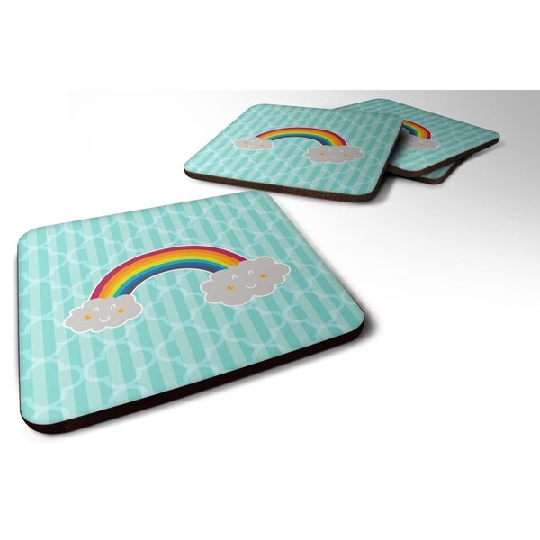 Carolines Treasures Rainbow in Clouds Foam Coasters - Set of 4 - BB6789FC