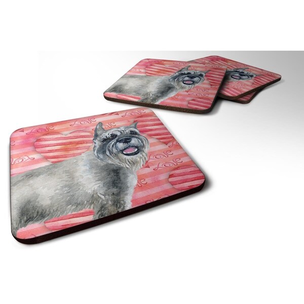 Carolines Treasures Schnauzer Love Foam Coaster - Set of 4 - BB9749FC
