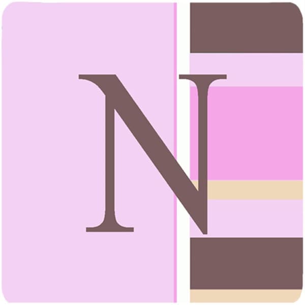 Carolines Treasures Monogram - Pink Stripes Foam Coasters Initial Letter N- Set of 4 - CJ1005-NFC