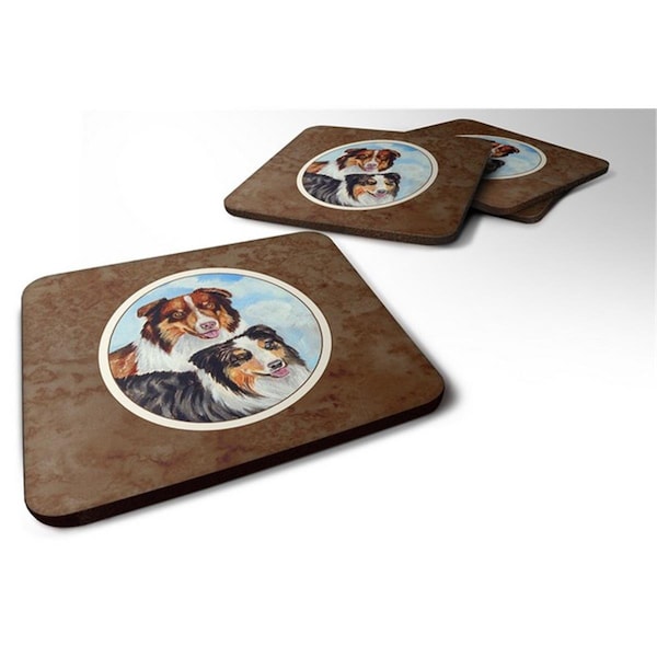 Carolines Treasures Australian Shepherd What a pair Foam Coaster, Set of 4 - 7009FC