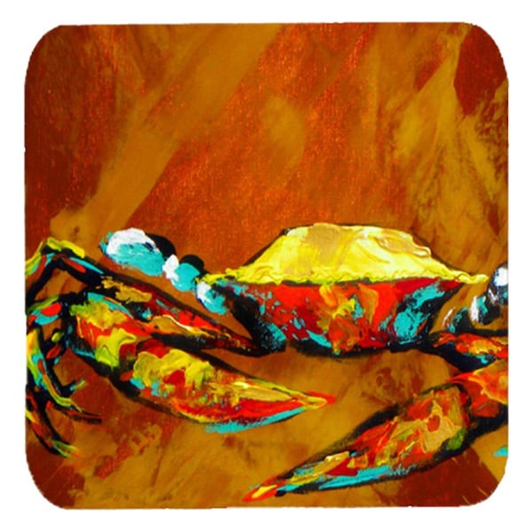 Carolines Treasures Crab Carmel Coated Foam Coasters- Set of 4 - MW1011FC