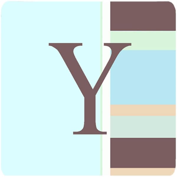 Carolines Treasures Monogram - Blue Stripes Foam Coasters Initial Letter Y- Set of 4 - CJ1003-YFC