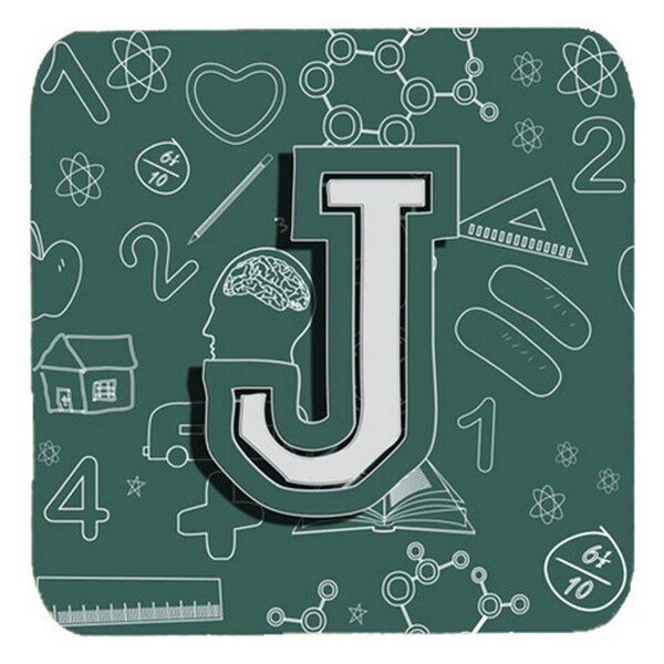 Carolines Treasures Letter J Back To School Initial Foam Coasters- Set of 4 - CJ2010-JFC