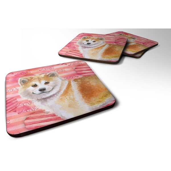 Carolines Treasures Shiba Inu Love Foam Coaster - Set of 4 - BB9765FC