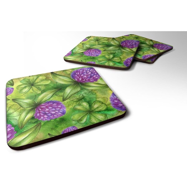 Carolines Treasures Shamrocks in Bloom Foam Coasters - Set of 4 - BB5756FC