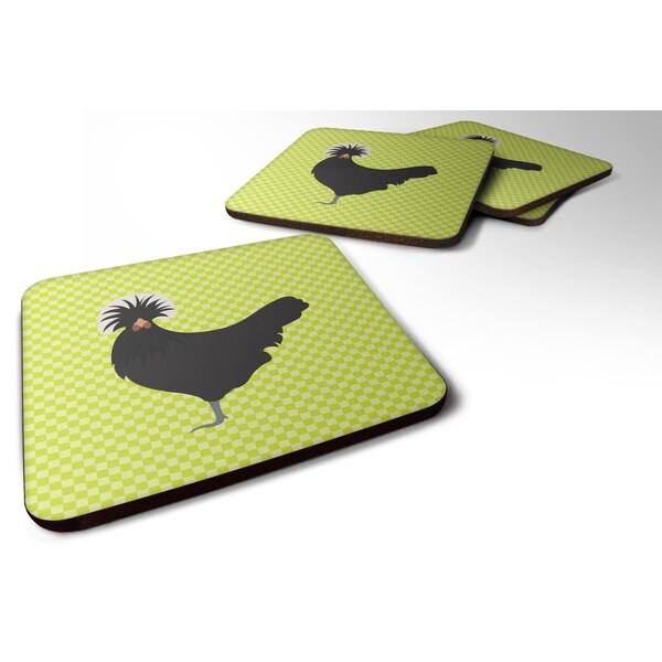 Carolines Treasures Polish Poland Chicken Green Foam Coaster, Set of 4 - BB7660FC