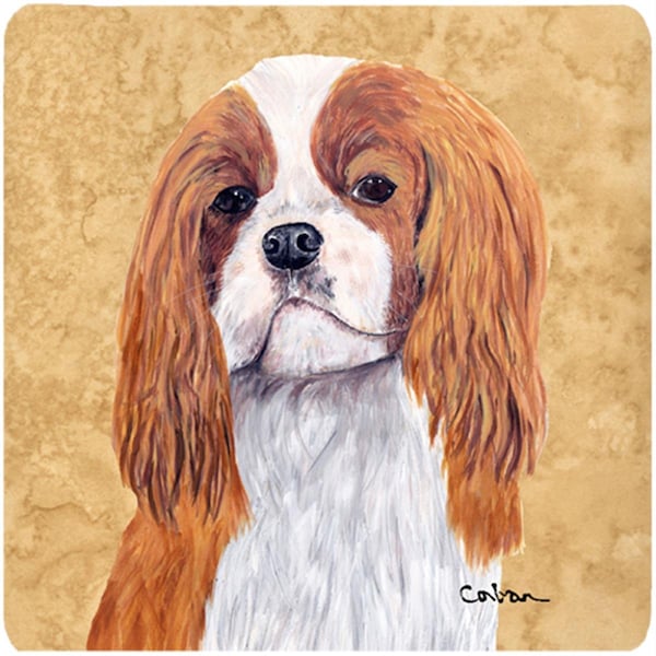Carolines Treasures Cavalier Spaniel Foam Coasters - Set of 4- 3.5 x 3.5 In. - SC9118FC