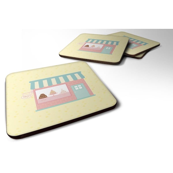 Carolines Treasures Bake Shoppe on Yellow Foam Coasters - Set of 4 - BB7284FC
