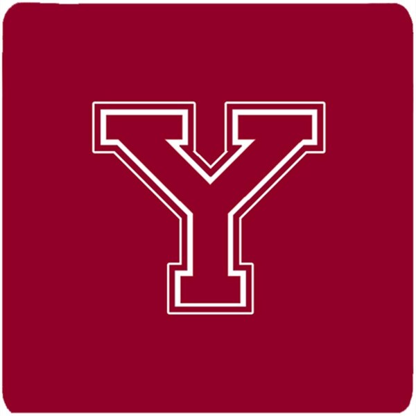 Carolines Treasures Set of 4 Monogram - Maroon and White Foam Coasters Initial Letter Y - CJ1032-YFC