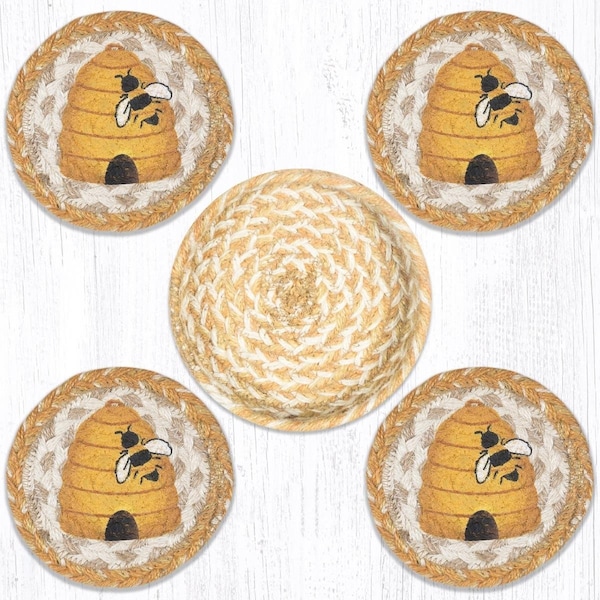 Razoredge 5 x 5 in. CNB-9-101 Beehive Coasters in a Basket - RA2548501